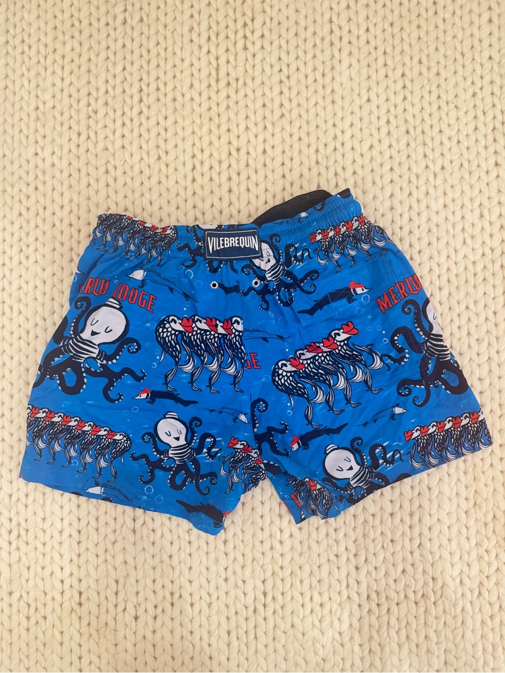 Vilebrequin Blue Octopus & Fish Print Swim Trunks